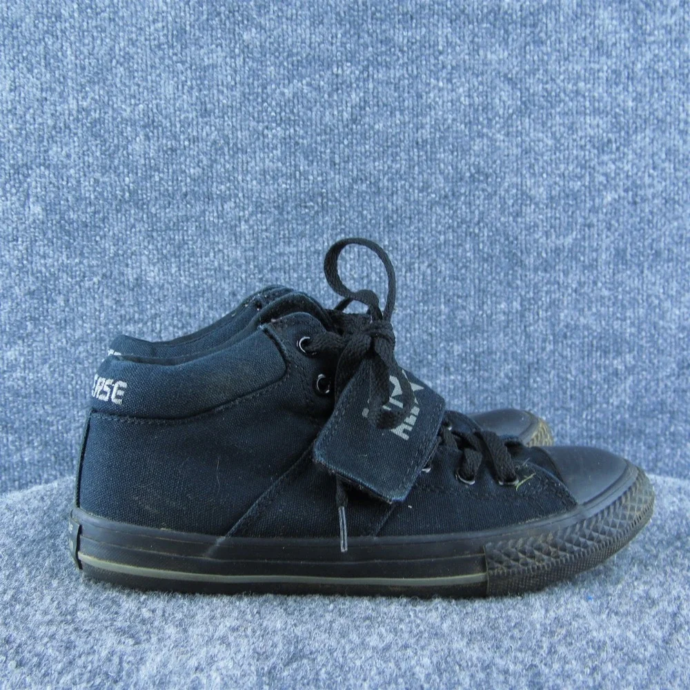 Converse Boys Sneaker Shoes Athletic Black Fabric Lace Up Size Y‎ 3 Medium